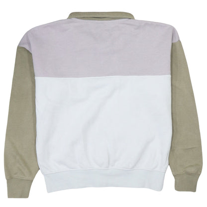 Nike Women's Grey Beige Colourblock 1/4 Zip Sweatshirt XS
