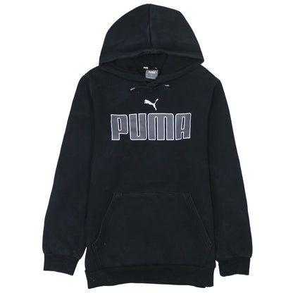Puma Men Black Pullover Hoodie S Regular Fit Fleece Logo Sportswear