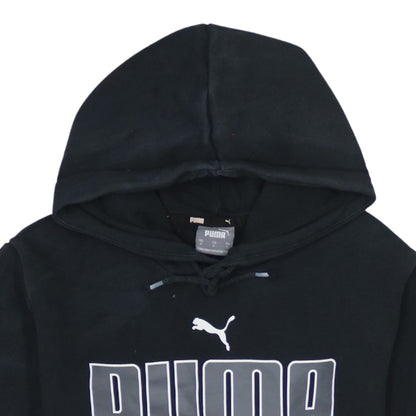 Puma Men Black Pullover Hoodie S Regular Fit Fleece Logo Sportswear