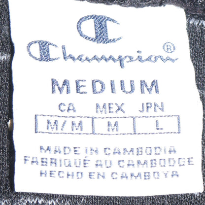 Champion Women Black Medium Pullover Hoodie with Logo Print