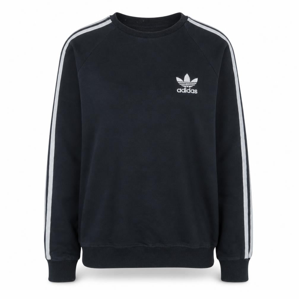 Adidas Womens Black Small Crew Neck Pullover Sweatshirt