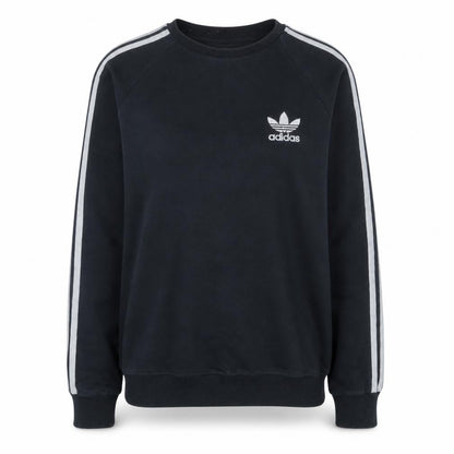 Adidas Womens Black Small Crew Neck Pullover Sweatshirt