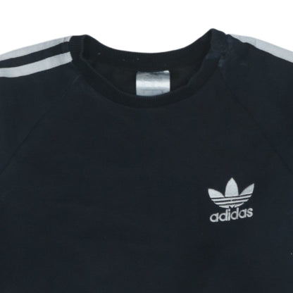 Adidas Womens Black Small Crew Neck Pullover Sweatshirt