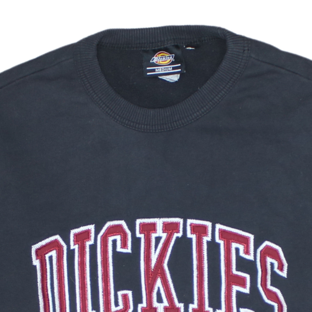 Dickies Mens Black Medium Embroidered Logo Crew Neck Sweatshirt