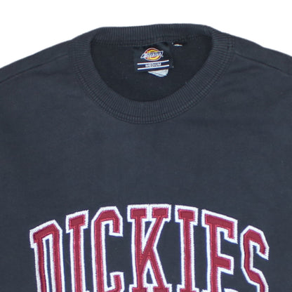 Dickies Mens Black Medium Embroidered Logo Crew Neck Sweatshirt