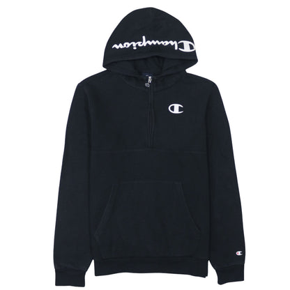 Champion Teens Black 2XL Pullover 1/4 Zip Hoodie Fleece Sweatshirt