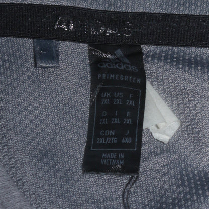 Adidas Men Grey 2XL Quarter Zip Sweatshirt Pullover Sports Top