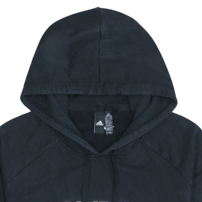 Adidas Women's Black Pullover Hoodie L Logo Print Cotton Blend