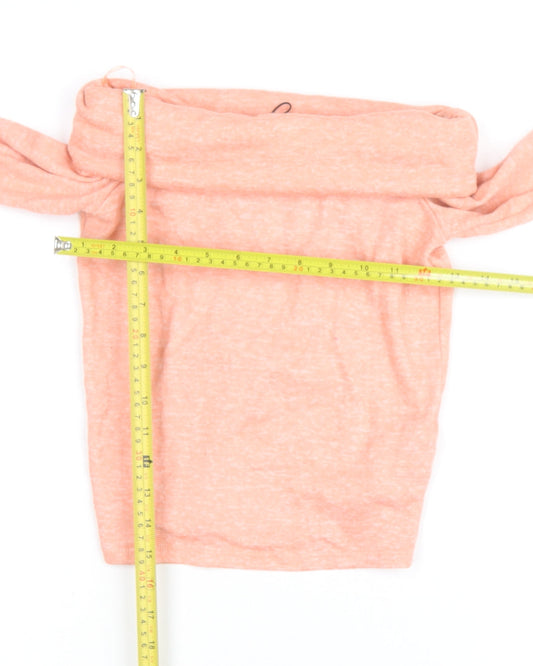 Bershka Women Pink Off Shoulder Long Sleeve Top Size L