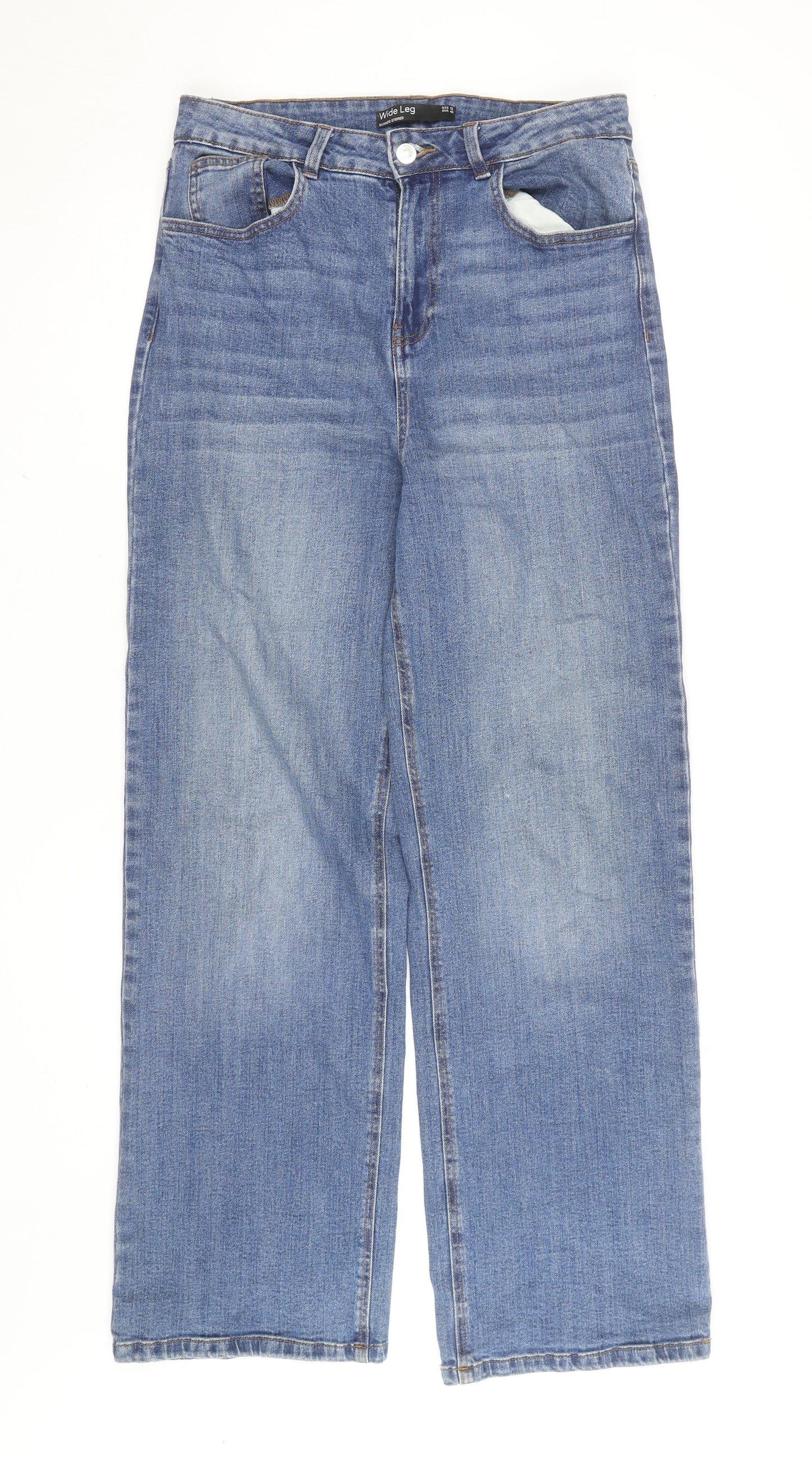 Dunnes Stores Women Blue Size 12 Wide-Leg Denim Jeans