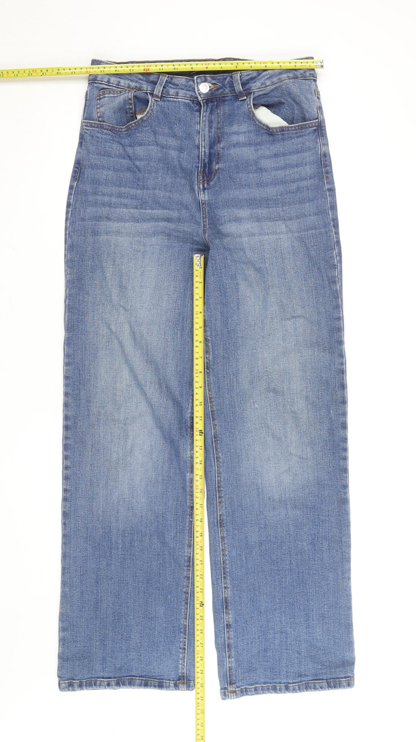 Dunnes Stores Women Blue Size 12 Wide-Leg Denim Jeans