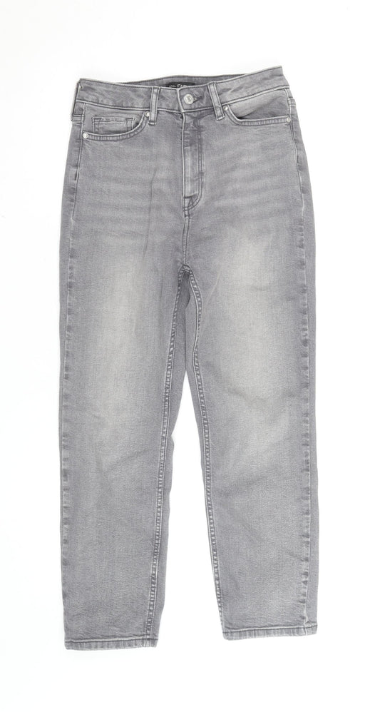 F&F Women’s Grey Straight Leg Mid Rise Jeans Size S