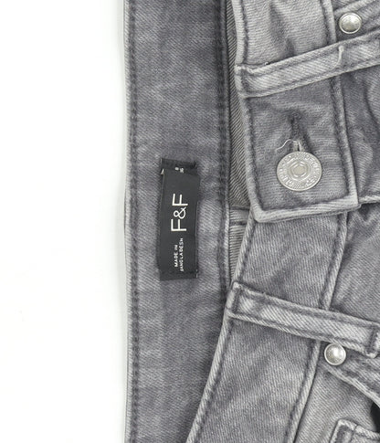 F&F Women’s Grey Straight Leg Mid Rise Jeans Size S