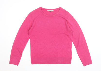 Rowen Avenue Womens Pink Acrylic Crew Neck Pullover Jumper Size M