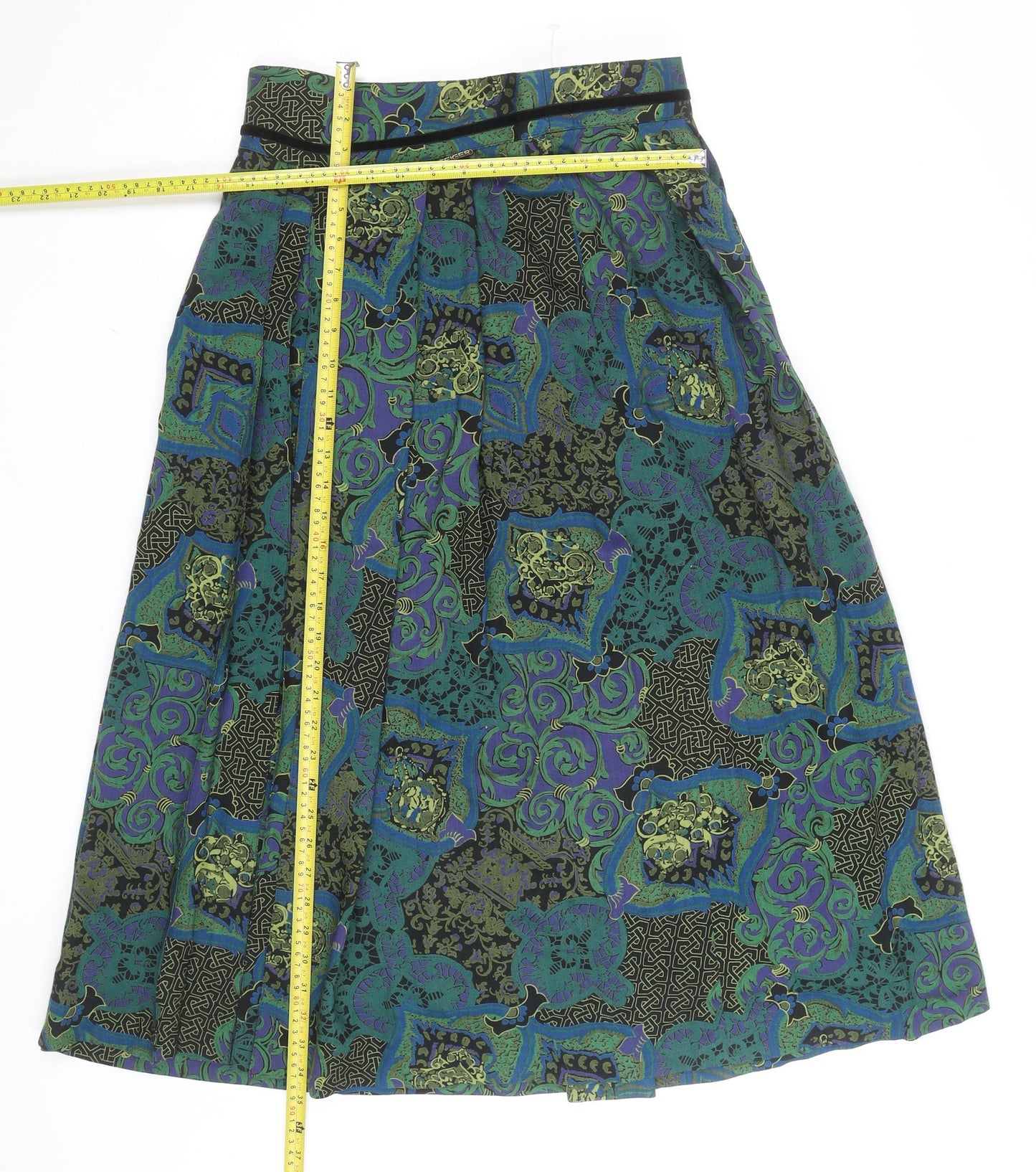 Geiger Women’s Multicoloured Wool Pleated Midi Skirt Size 12