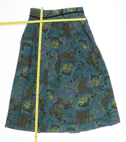 Geiger Women’s Multicoloured Wool Pleated Midi Skirt Size 12
