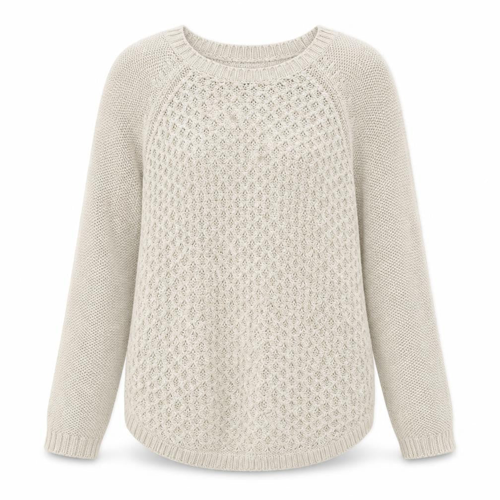 Mystify Womens Beige Knit Pullover Jumper Medium 100% Cotton