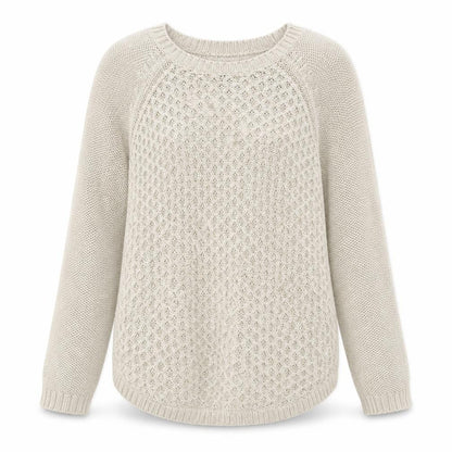Mystify Womens Beige Knit Pullover Jumper Medium 100% Cotton