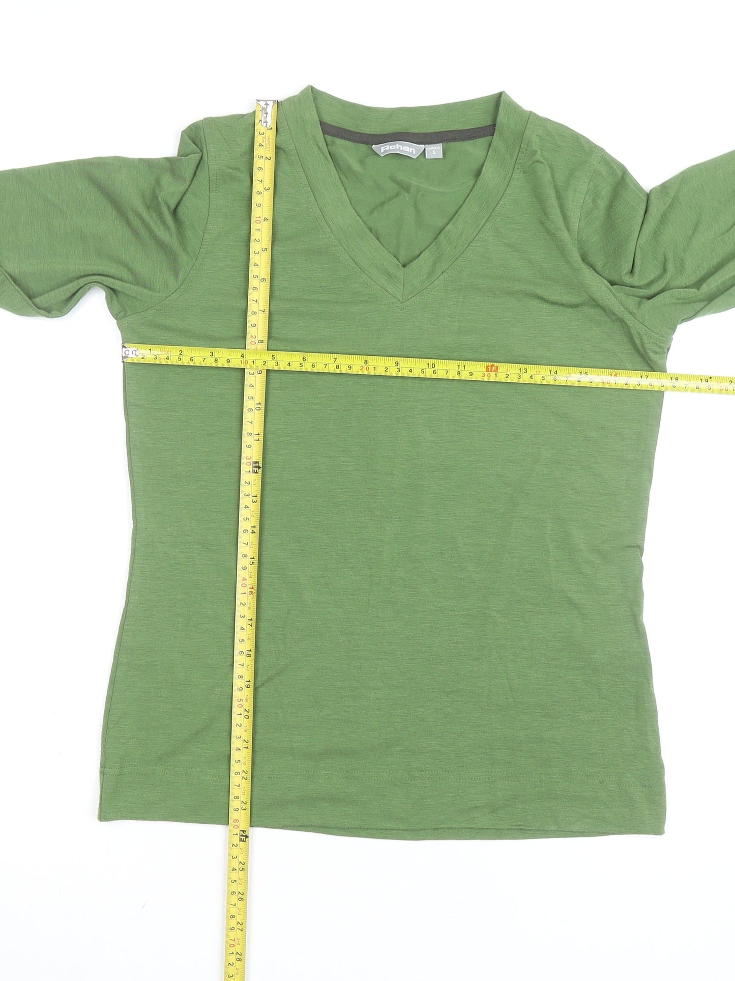 Rohan Green V-Neck Long Sleeve Outdoor Top Unisex S Regular Fit