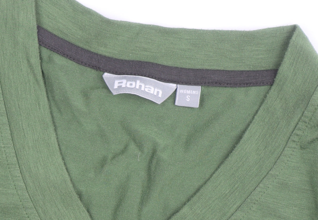 Rohan Green V-Neck Long Sleeve Outdoor Top Unisex S Regular Fit