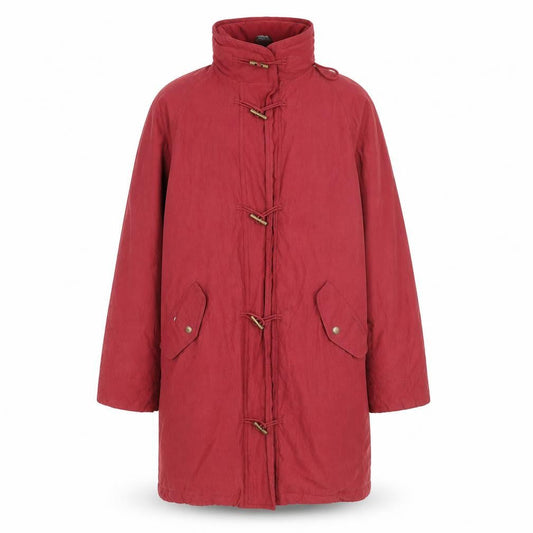 Red/Green Mens Red Toggle Overcoat L Polyester Blend Lined Jacket