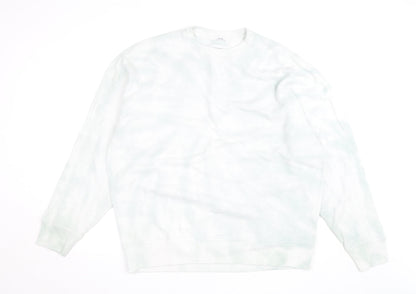 Abercrombie & Fitch Men's White 2XL Relaxed Fleece Pullover Jumper