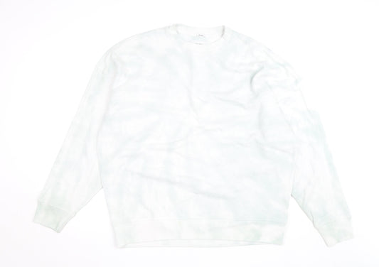 Abercrombie & Fitch Men's White 2XL Relaxed Fleece Pullover Jumper