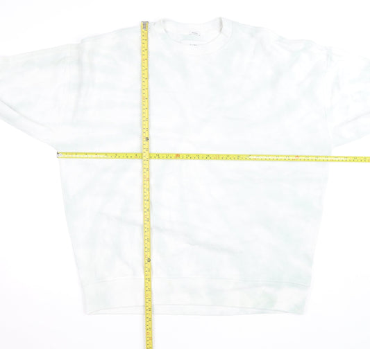 Abercrombie & Fitch Men's White 2XL Relaxed Fleece Pullover Jumper