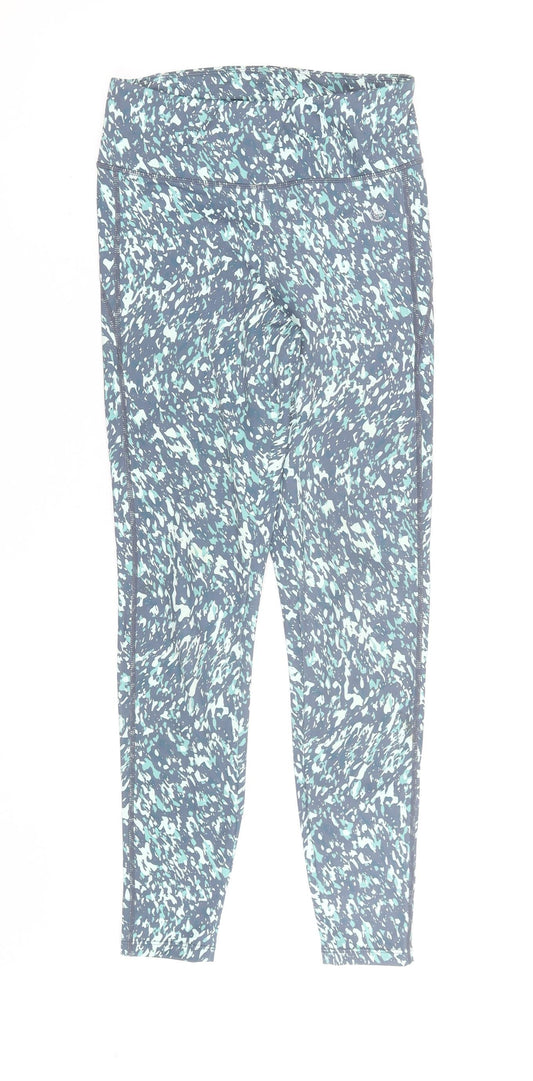 Dunnes Stores Womens Blue Patterned Ankle Leggings Size 10