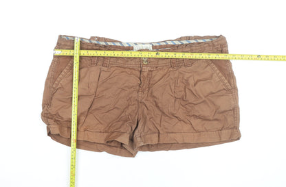 WEAR ME Women’s Brown Chino Shorts Size M Pleated Cotton Casual