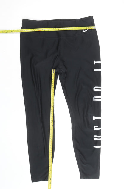 Nike Women's Black Dri-Fit Just Do It Leggings Size L