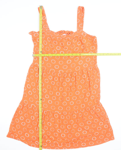 Next Women’s Orange Geometric Jersey Sleeveless Knee Length Sundress Size 12