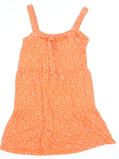 Next Women’s Orange Geometric Jersey Sleeveless Knee Length Sundress Size 12