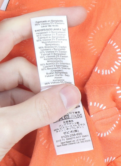 Next Women’s Orange Geometric Jersey Sleeveless Knee Length Sundress Size 12