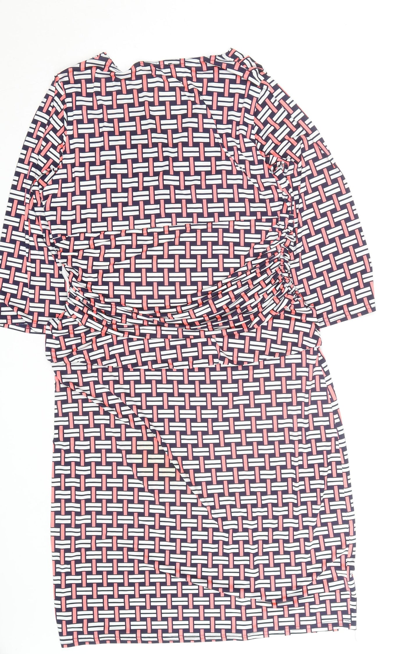 Onjenu London Women’s Multicoloured Geometric Knee Length Wrap Dress Size 18