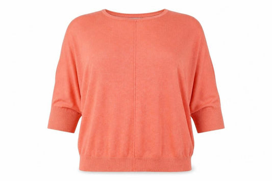b.young Women’s Pink Knit Relaxed Dolman 3/4 Sleeve Blouse XL