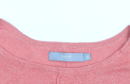b.young Women’s Pink Knit Relaxed Dolman 3/4 Sleeve Blouse XL