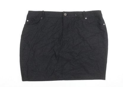 Mint Velvet Women's Black Wool Blend Pencil Skirt Size 18