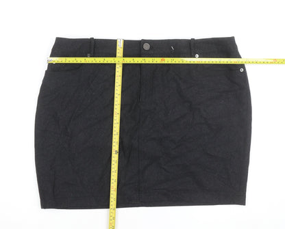 Mint Velvet Women's Black Wool Blend Pencil Skirt Size 18