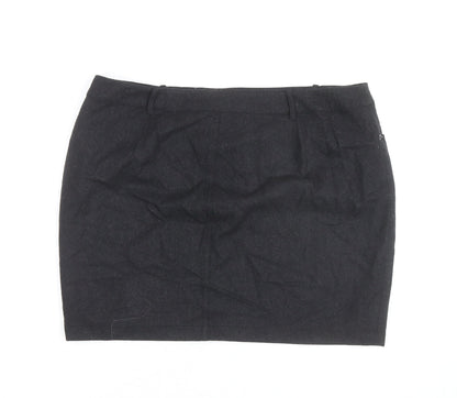 Mint Velvet Women's Black Wool Blend Pencil Skirt Size 18