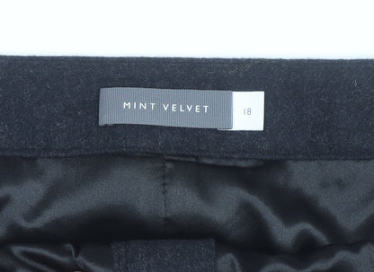 Mint Velvet Women's Black Wool Blend Pencil Skirt Size 18