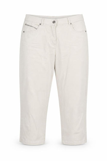Jensen Women’s Beige Cropped Trousers Size 8 Regular Cotton Blend