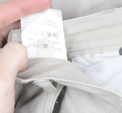 Jensen Women’s Beige Cropped Trousers Size 8 Regular Cotton Blend