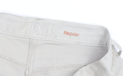 Jensen Women’s Beige Cropped Trousers Size 8 Regular Cotton Blend