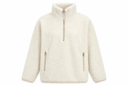 H&M Women’s Ivory Fleece 1/4 Zip Pullover Jumper XS
