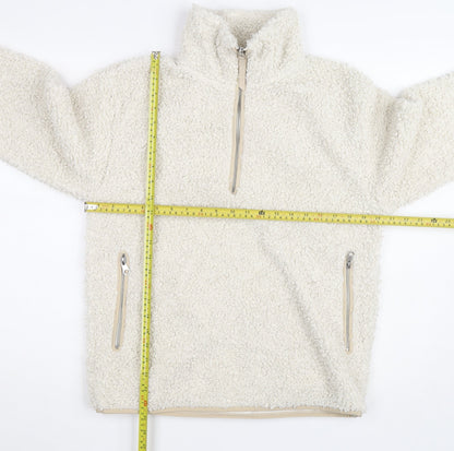 H&M Women’s Ivory Fleece 1/4 Zip Pullover Jumper XS