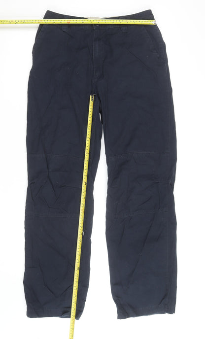 St. Bernard Men's Navy Cargo Cotton Trousers Size 32W 34L