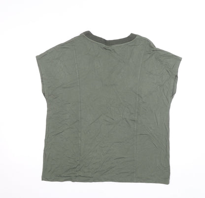 Marks and Spencer Women’s Green V-Neck Jersey T-Shirt Size 16