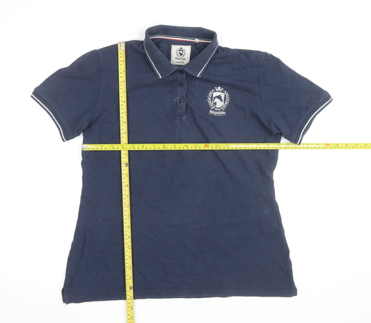 Requisite Men's Blue Cotton Equestrian Polo Shirt XL