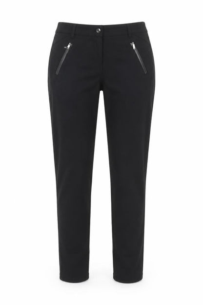 Fransa Women's Black Slim Fit Stretch Trousers Size S